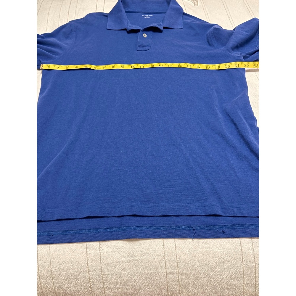 Lands End Mens Blue Short Sleeve Pique Cotton Polo Shirt Size L 42-44 - Picture 4 of 5